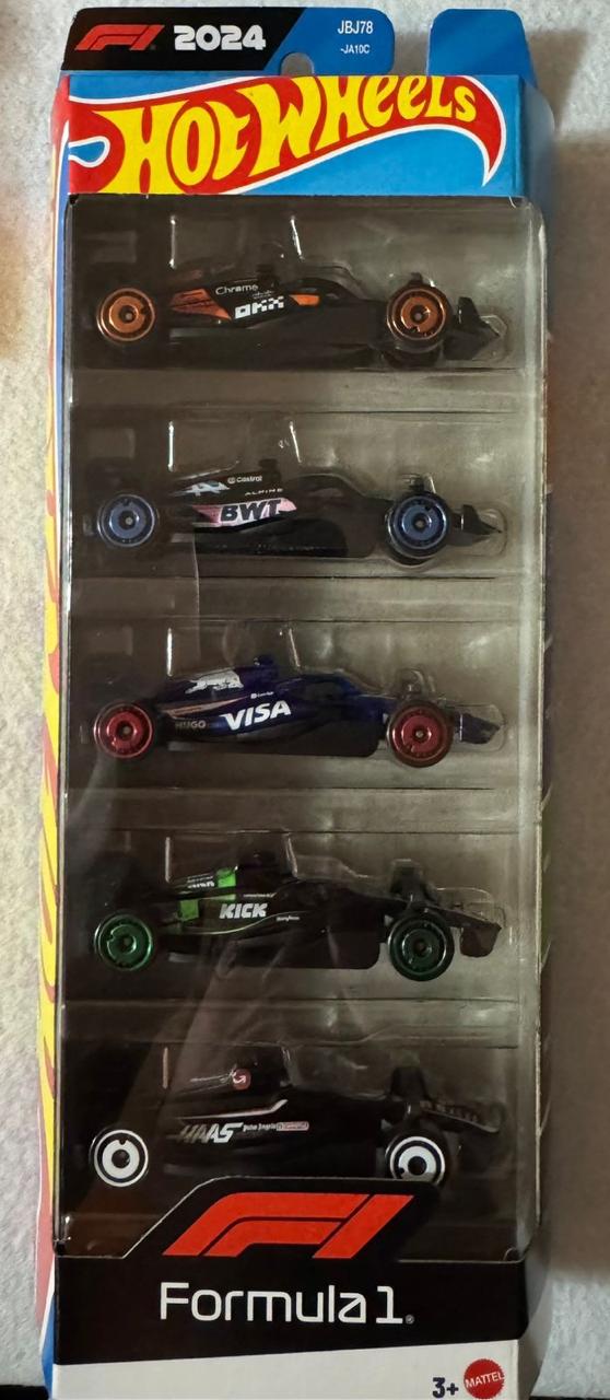 Hot Wheels Set 5-Pack F1 2024 - Coches Monoplazas de Fórmula 1 (Licencia Oficial)